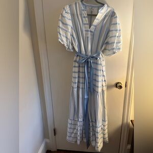 Crown & Ivy Light Blue and White Striped Dress